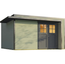 Abri de jardin avec double porte et toit plat