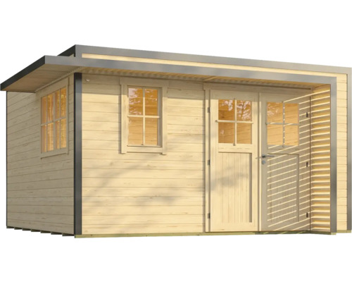 Abri de jardin en bois avec fenêtre et porte