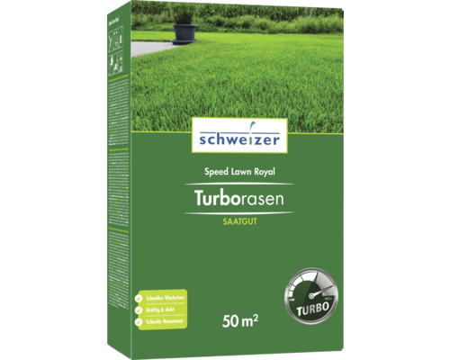 Eric Schweizer Rasenmischung Speed Lawn Royal für schnelle Neuansaat für 50m² Schweizer Turborasen Saatgut für 50 Quadratmeter