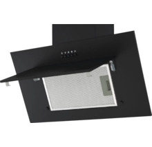 Hotte de cuisine noire avec filtre métallique