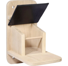 Nichoir à écureuil en bois avec toit ouvert