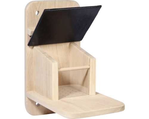 Nichoir à écureuil en bois avec toit ouvert