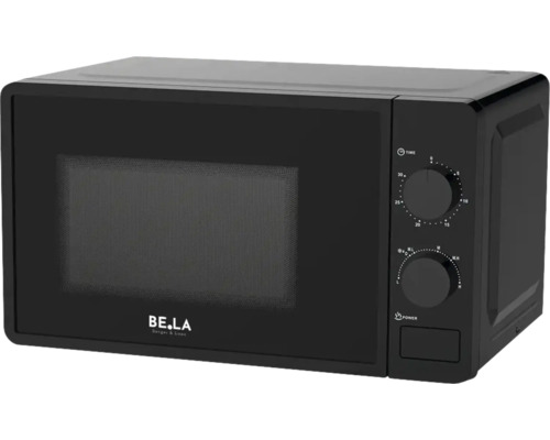 Micro-ondes noir avec molettes pour le réglage du temps et de la puissance