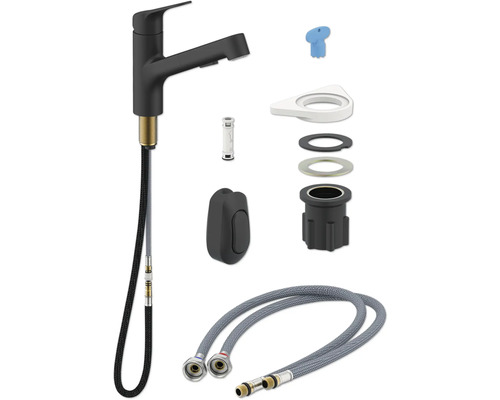 Robinet de cuisine avec accessoires pour l'installation