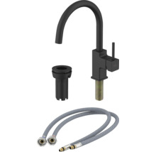 Robinet de cuisine noir avec accessoires