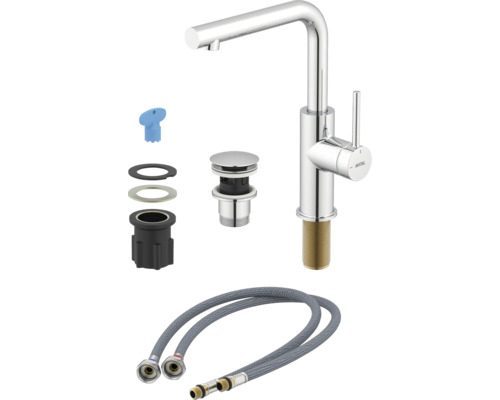 Avital Einhebelmischer mit Zubehör und Flexschläuchen
