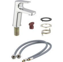 Robinet de lavabo avec accessoires de montage et flexibles de raccordement