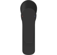 Robinet noir avec marquages pour eau froide et chaude