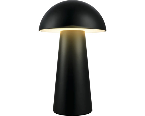 Schwarze Tischleuchte im Pilzdesign für den Innenbereich