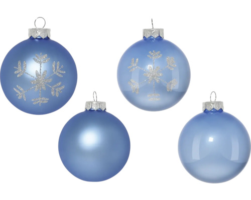 Dekorative Weihnachtskugeln mit Schneeflockenmuster für festliche Dekorationen