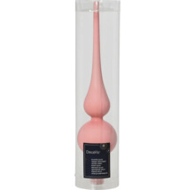 Rosa Christbaumspitze aus Glas in transparenter Verpackung
