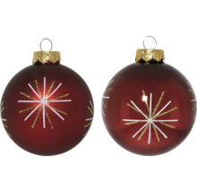 Zwei Christbaumkugeln mit Sternmuster