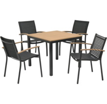 Ensemble table de jardin avec quatre chaises pour l'extérieur