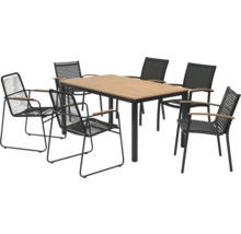 Table de jardin avec six chaises de jardin