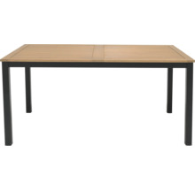 Table de jardin avec plateau en bois et structure en métal