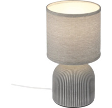 Tischleuchte mit Stoffschirm und geriffeltem Sockel