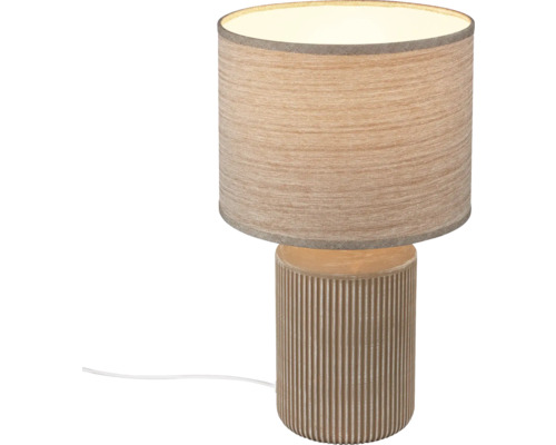 Tischleuchte mit Schirm und geriffeltem Sockel