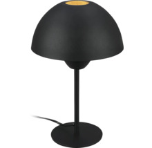 Schwarze Tischleuchte mit rundem Lampenschirm