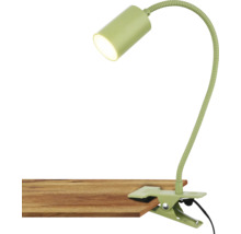 Klemmleuchte mit flexiblem Arm auf einem Tisch