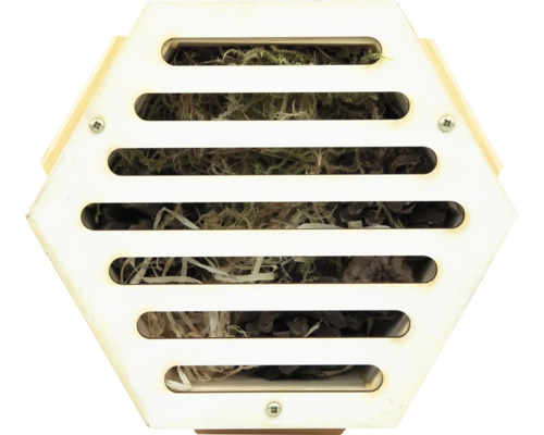 Hôtel à insectes en bois avec matériaux de remplissage