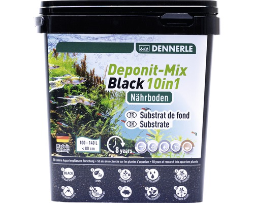 Nährboden DENNERLE Deponit-Mix Black 10in1 4,8 kg Dennerle Deponit-Mix Black 10in1 Nährboden für Aquarien von 100 bis 140 Liter