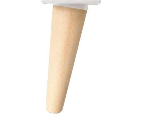 Pied de meuble Tarrox SCANDIA Balance Ø 24-48 x 150 mm bois de hêtre blanc laqué 1 pièce Pied de meuble en bois avec plaque de montage