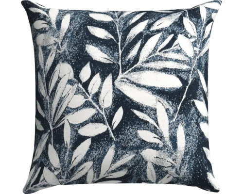 Kissen Midnight Bluemoon blau weiss gemustert 48 cm x 48 cm Kissen mit Pflanzenmuster