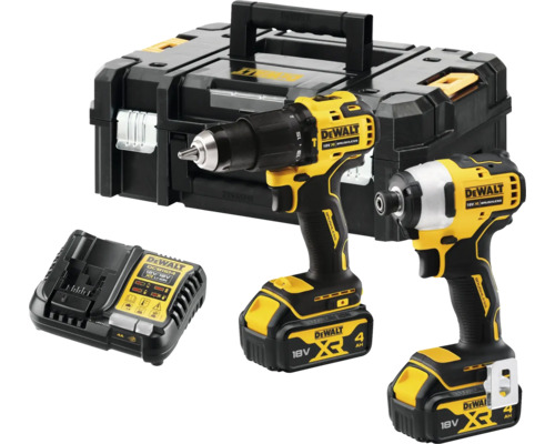 DeWalt Akku-Bohrschrauber, Schlagschrauber, Ladegerät und Werkzeugkoffer Set