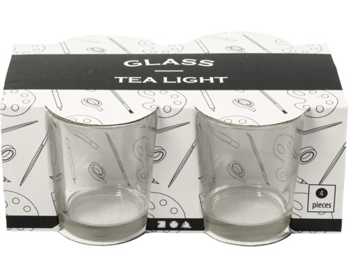 Glas Teelichthalter, 4er-Pack