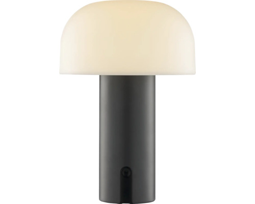 Akku Tischlampe Mattis LED 2,5 W grau Tischleuchte mit pilzförmigem Schirm und zylindrischem Fuß