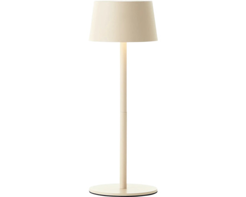 Akku Tischlampe Jona LED 2 W beige Stehleuchte mit Schirm und rundem Fuß