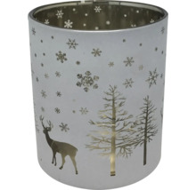 Photophore avec motif cerf et sapin