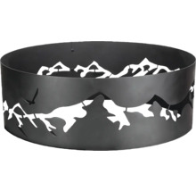 Feuerschale mit Bergmotiv