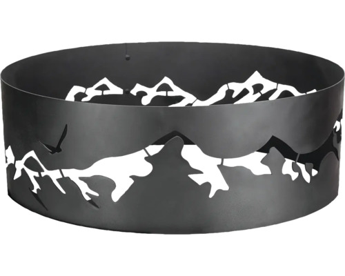 Feuerschale mit Bergmotiv