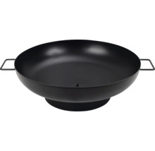 Feuerschale aus Metall mit Griffen und rundem Fuß