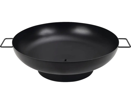 Nouvel Feuerschale Elegante schwarz 55 cm Feuerschale aus Metall mit Griffen und rundem Fuß