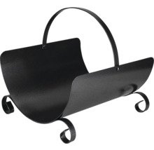 Brennholzkorb aus Metall mit Griff