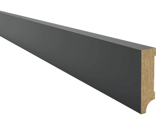 Profilé Sonava Plinthe noir plaxé 2400 x 80 x 22 mm Plinthe en bois avec surface colorée