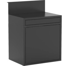 Schwarzer Metall-Briefkasten mit Schublade