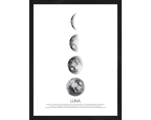 Gerahmtes Bild Moon Phases 43x33 cm