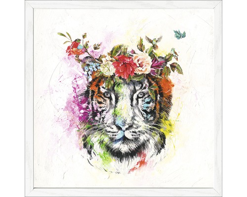 Gerahmtes Bild Colourful Tiger 33x33 cm