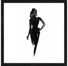 Gerahmtes Bild mit einer schwarzen Silhouette einer Frau