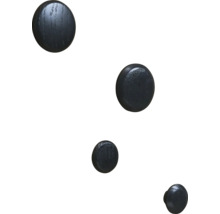 Quatre boutons de meubles en bois