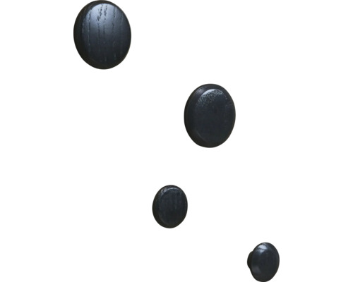 Quatre boutons de meubles en bois