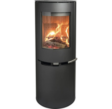 Kaminofen mit Holzfeuer hinter Glas