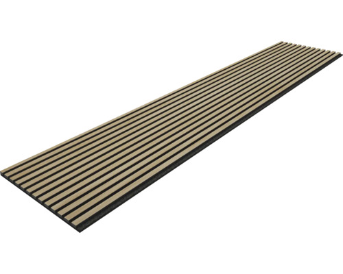 Panneau acoustique Sonava chêne Bergen plaqué sur 1 côté huilé naturel 2600 x 520 x 21 mm Panneau acoustique avec lamelles en bois sur support en feutre