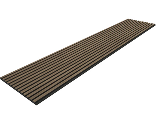 Panneau acoustique Sonava noyer Vasa plaqué sur 1 côté huilé naturel 2600 x 520 x 21 mm Panneau acoustique avec lattes en bois