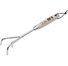 Gartenkralle mit Holzgriff und drei Zinken