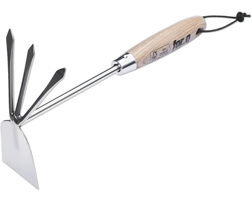 Kombihacke mit Holzgriff für Gartenarbeiten