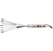 Balai à feuilles avec manche en bois et insert métallique de for.q